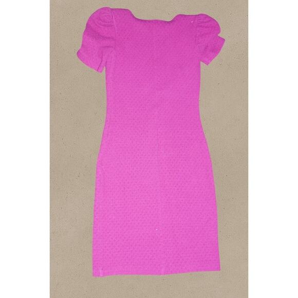 Betsey Johnson Magenta Mini Dress – Puff Sleeve Sweetheart Neck – Made in USA S - Picture 11 of 12